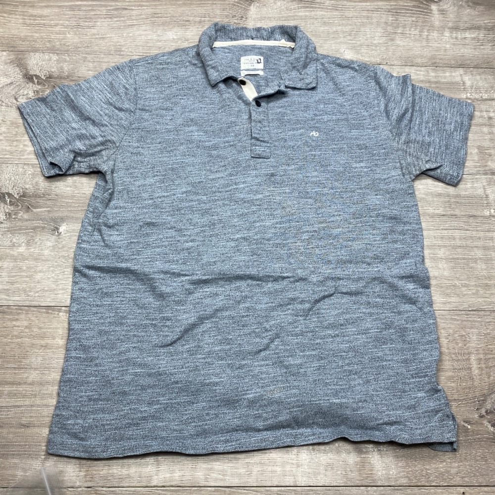 Rag & Bone Polo Shirt Mens M Blue Gray‎ Heathered Cotton Blend Casual